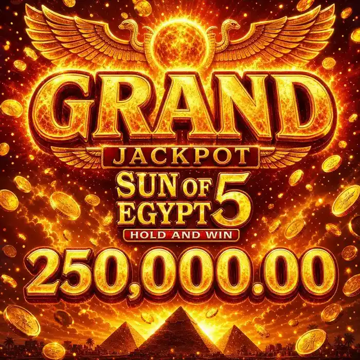 Sun of Egypt 4 o'yin avtomati 5x4 to'r va Mystery Symbols ko'rsatilgan ekran